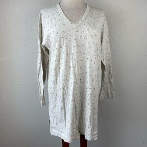 Vintage Kathryn V-Neck Floral Pajama Top Size M EUC